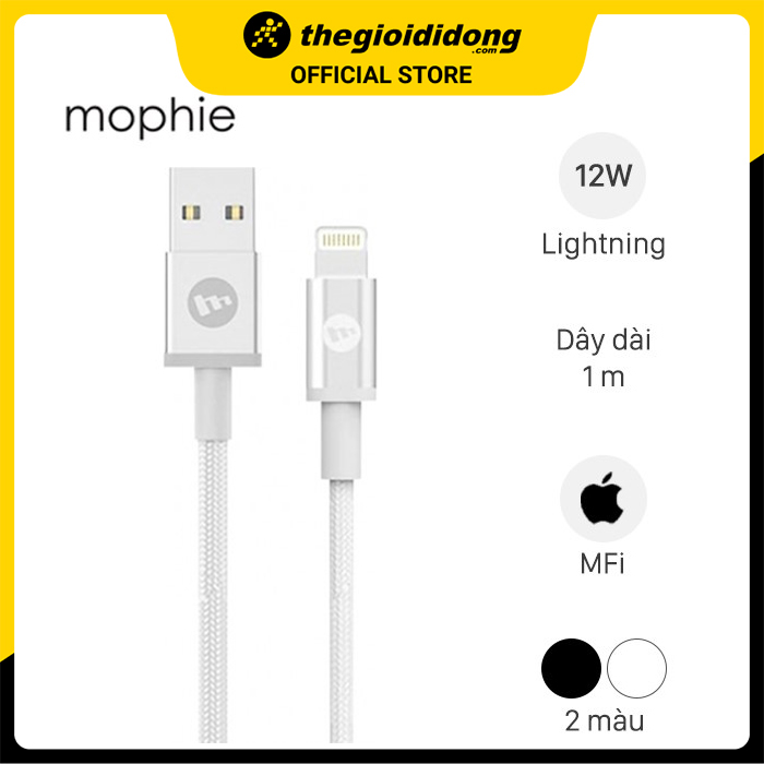 Cáp Lightning MFI 1m Mophie - Hàng chính hãng