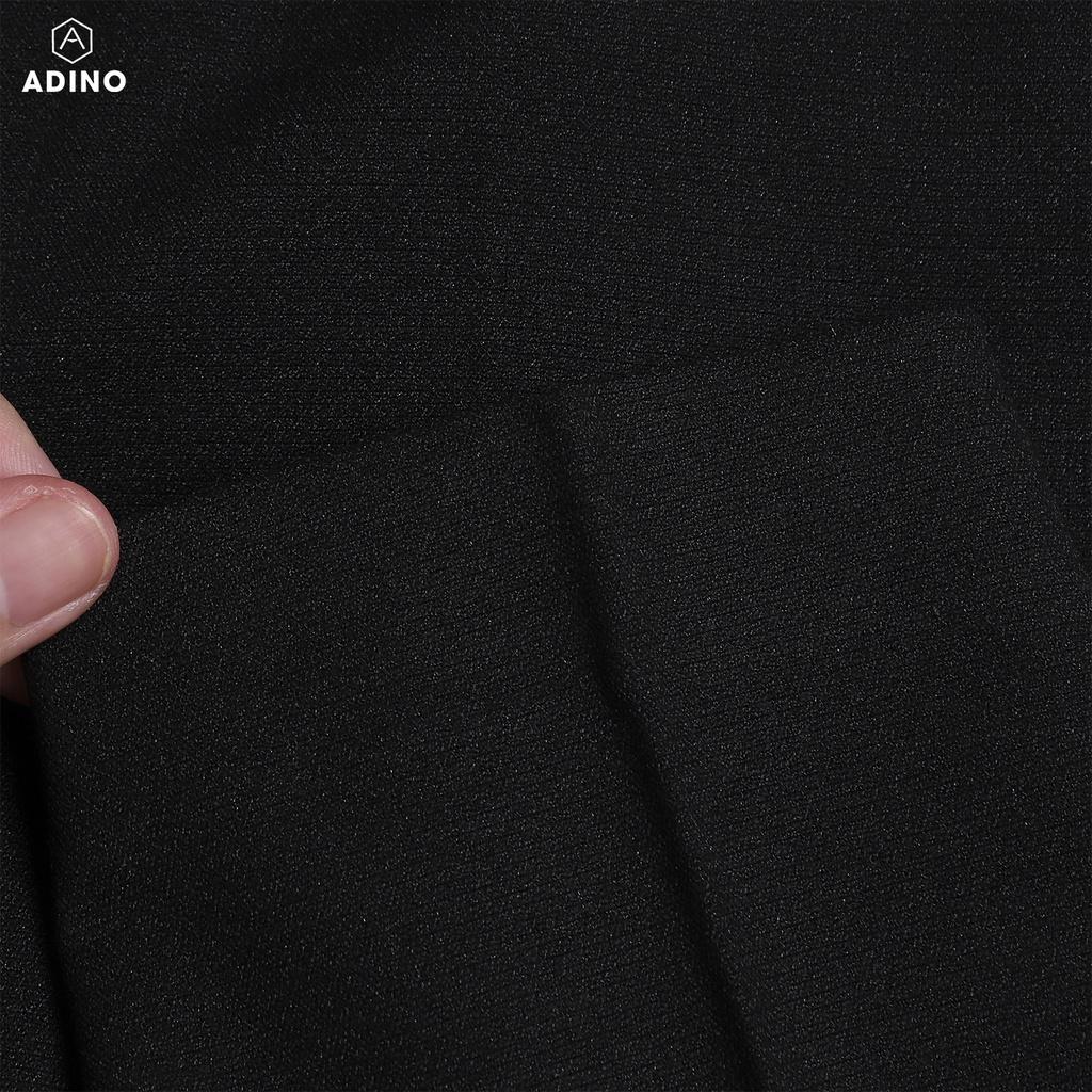 Quần âu nam màu đen sạn ADINO vải rayon polyester dày không bai xù dáng slimfit công sở ống đứng hơi côn QA143