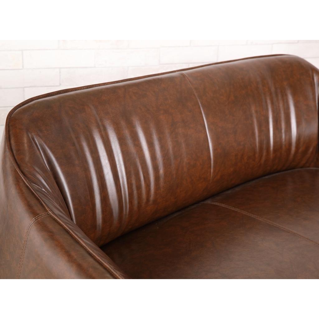 Ghế sofa đôi GRUFF khung gỗ, đệm bọc da PVC bóng cao cấp màu nâu | Index Living Mall - Phân phối độc quyền tại Việt Nam