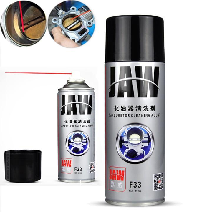 Xịt Làm Sạch Bộ Chế Hòa Khí Và Diệt Lắng Đọng Carbon Cho Hệ Thống Nhiên Liệu Xe JAW F33 410ML