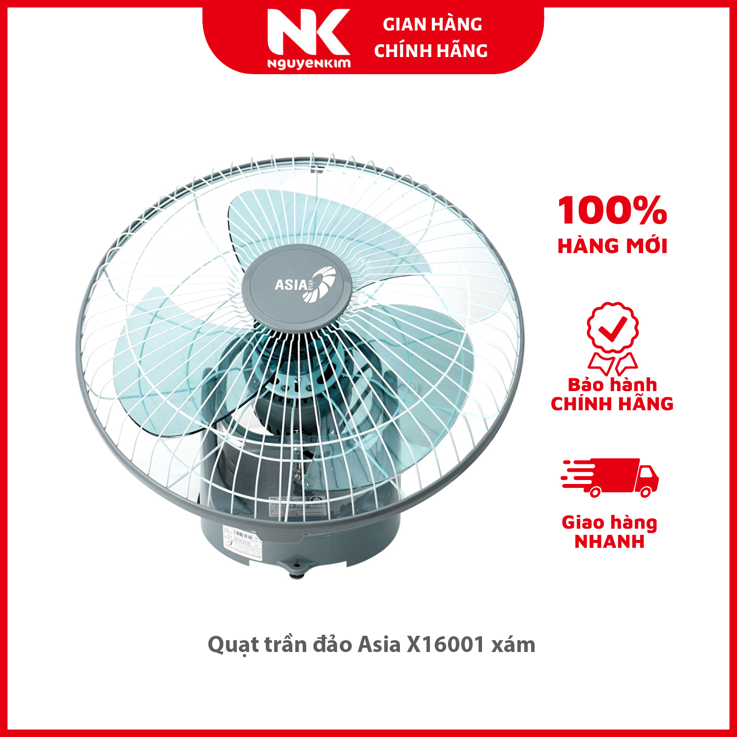 Quạt trần đảo Asia X16001 xám - Hàng chính hãng