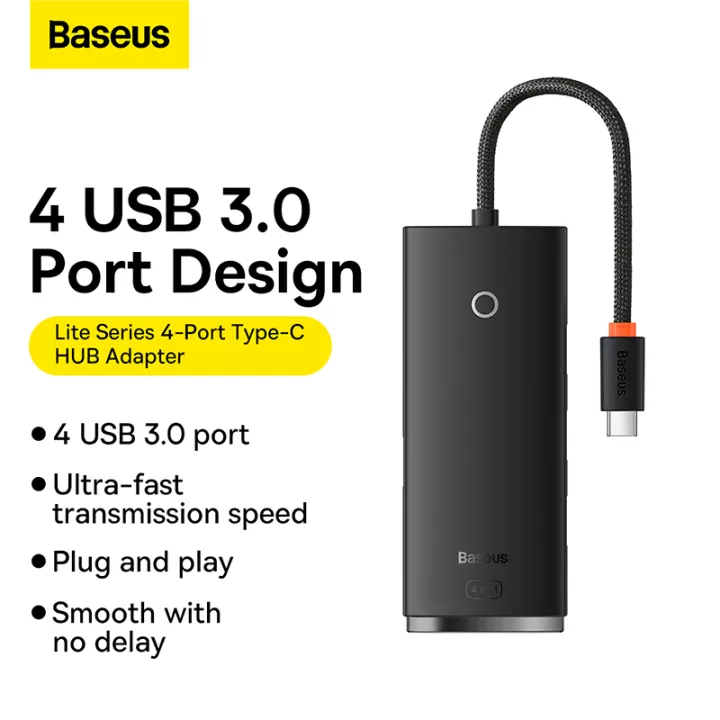 Hub chuyển 4 in 1 Baseus Lite Series 4-Port HUB Adapter- hàng chính hãng