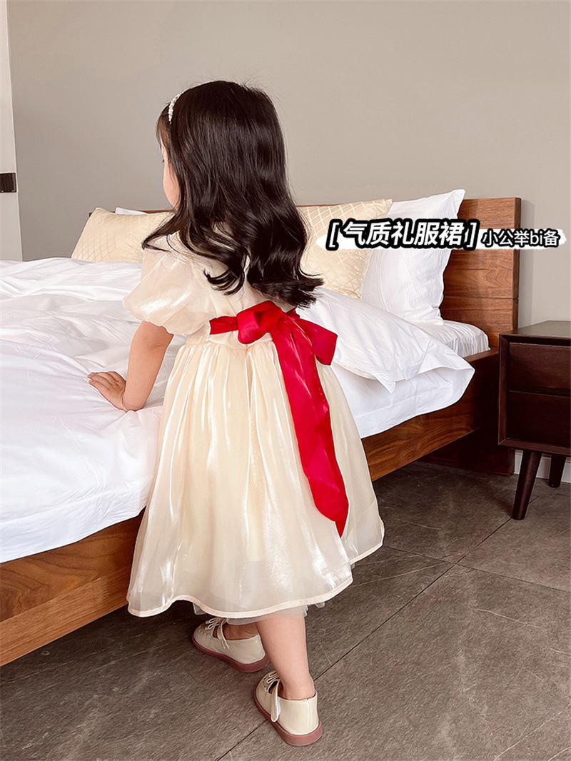 [118:H12] Đầm voan lụa tay bồng hàng quảng châu cao cấp cho bé gái