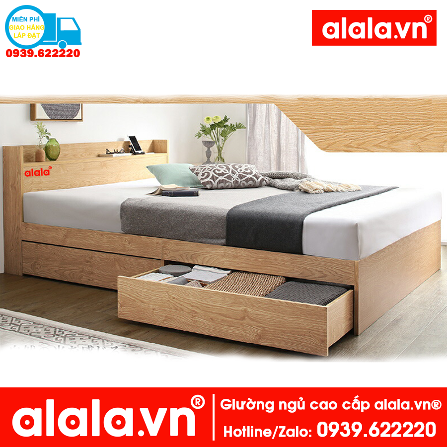 Giường ngủ ALALA cao cấp 1m2 x 2m - Thương hiệu alala.vn - ALALA35