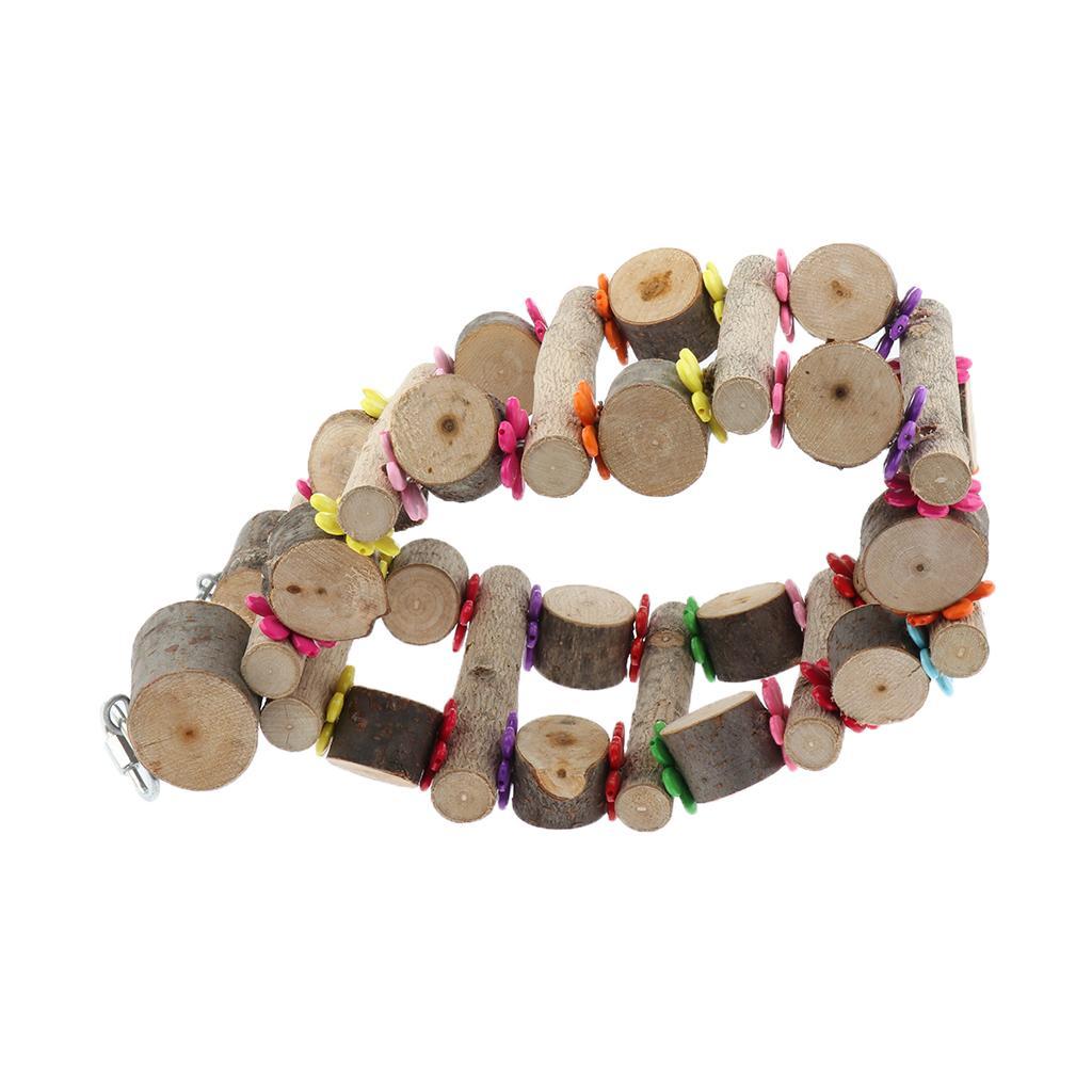 Natural Wood Bird Parrot Chew Toy Bird Cage Swing Toy Parrot Bird Ladder Toy