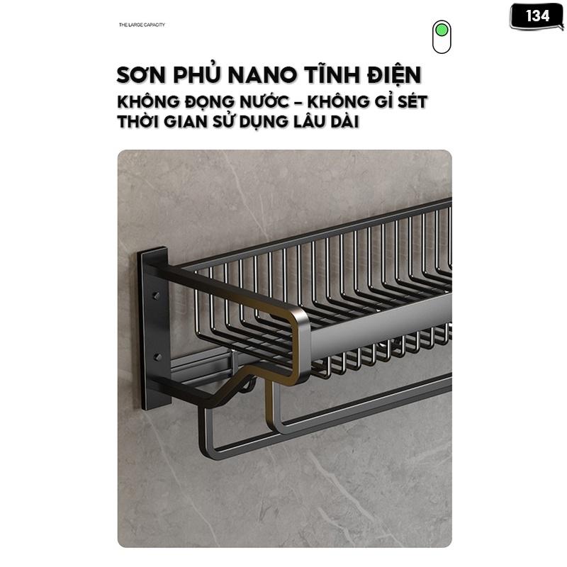 Kệ Treo Khăn Inox Giá Treo Khăn Phòng Tắm Không Cần Khoan Đục Không Gỉ Sét 134