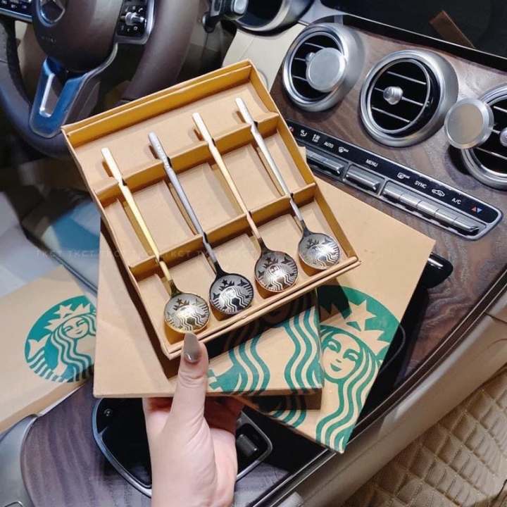 SET 4 THÌA INOX STARBUCKS CÓ HỘP ĐỰNG ĐI KÈM SANG TRỌNG