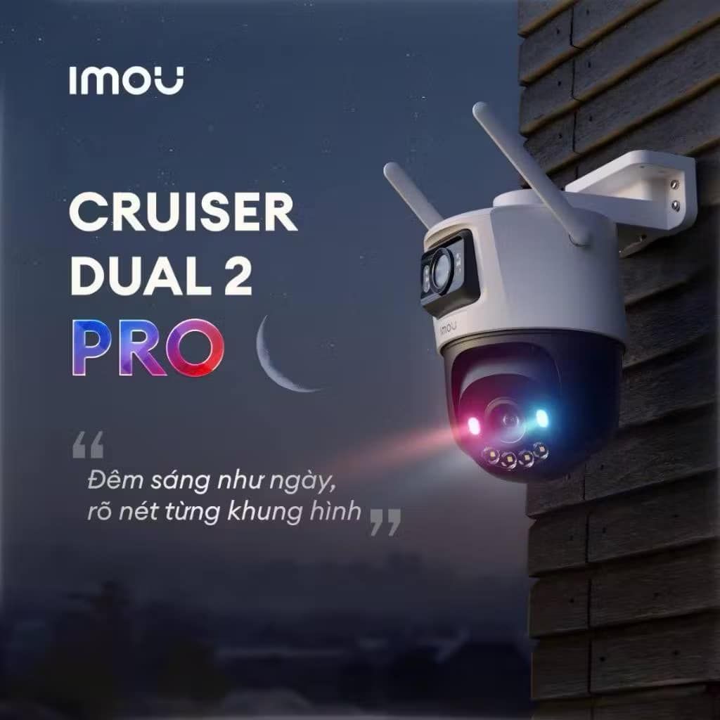 Camera Ngoài Trời 2 Mắt IMOU Cruiser Dual 2 6MP - Quay Quét 360, 2 Mắt Linh hoạt - IPC-S7XEP-6M0WED - Hàng Chính Hãng