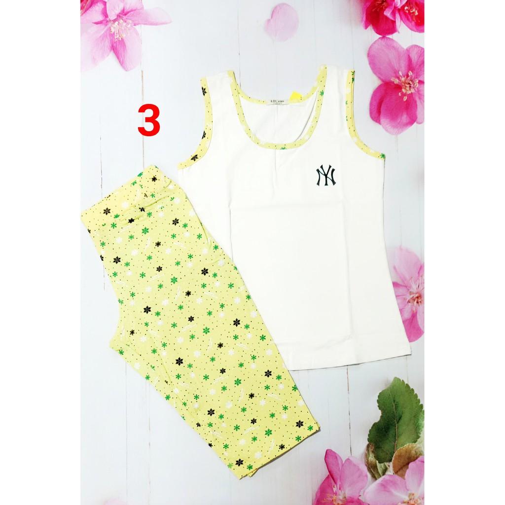 Đồ bộ cotton thái, quần lửng có túi, ảnh thật