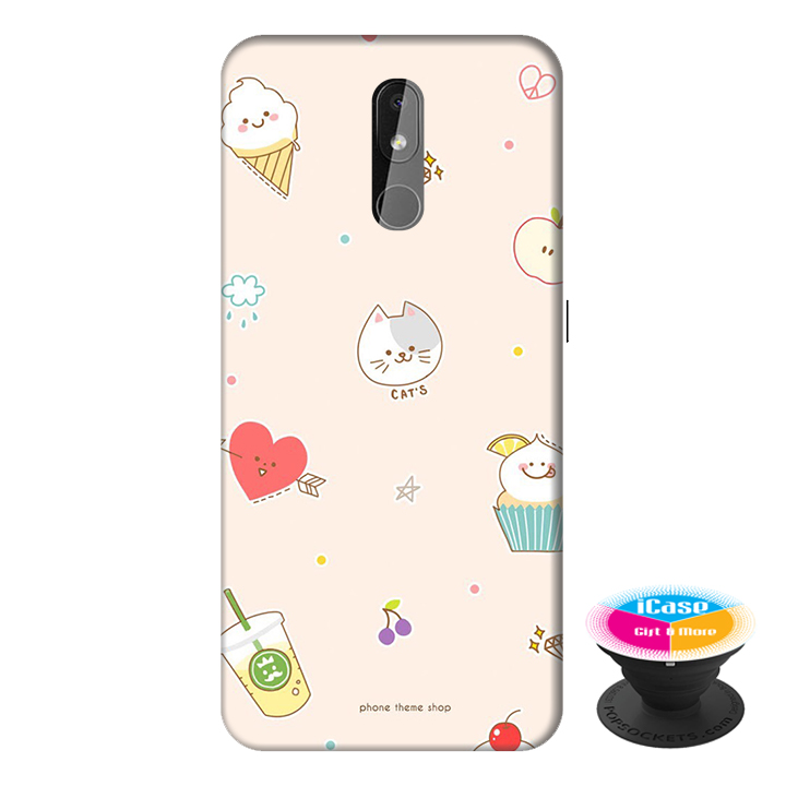 Ốp lưng cho điện thoại Nokia 3.2 hình Mèo Con tặng kèm giá đỡ điện thoại iCase xinh xắn - Hàng chính hãng