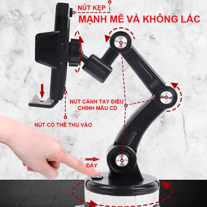 Giá Đỡ, Kẹp Điện Thoại Trên Ô Tô, Cốc Hút Bảng Taplo, Kính Xe Hơi Chắc Chắn, Điều Hướng Nhiều Góc Xoay 360 Độ Linh Hoạt