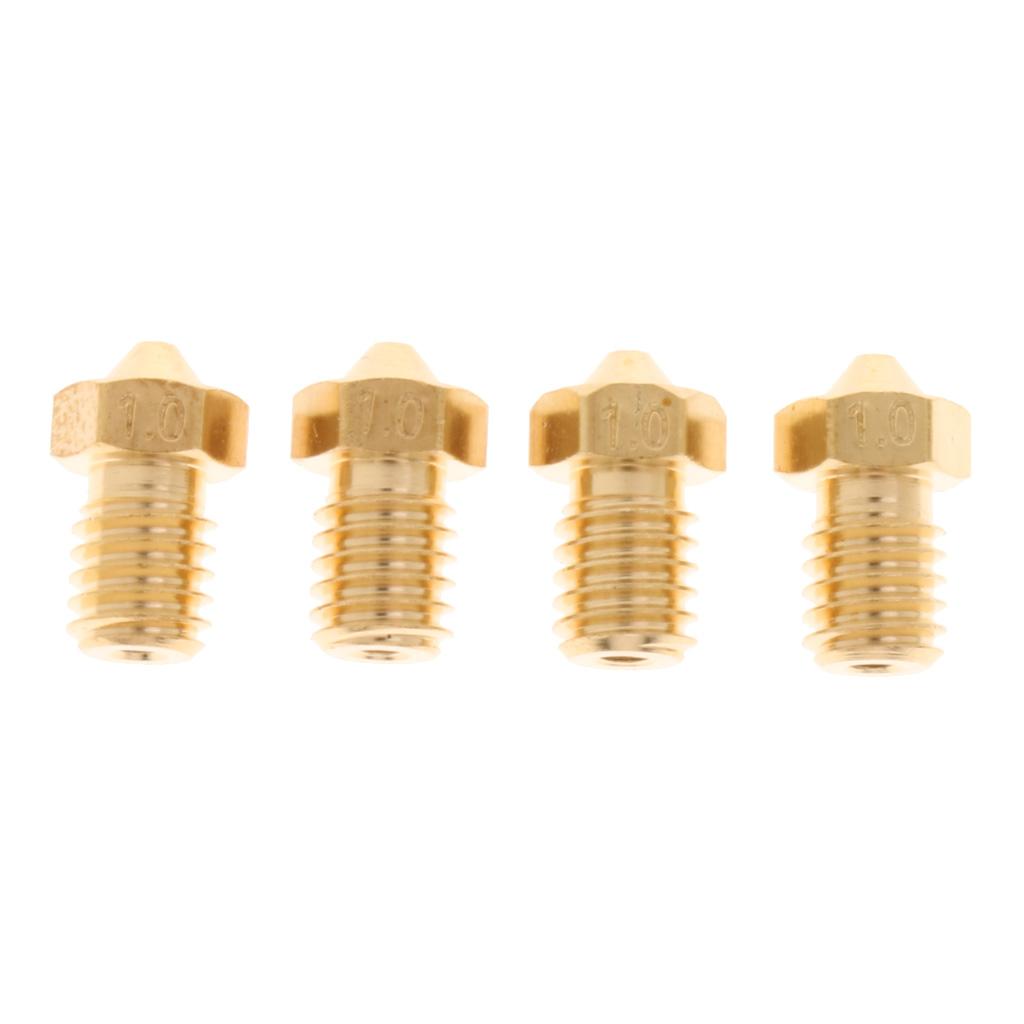 4x 1.0mm Extruder Brass Nozzle Print Head for 1.75mm 3D Printers Accessories