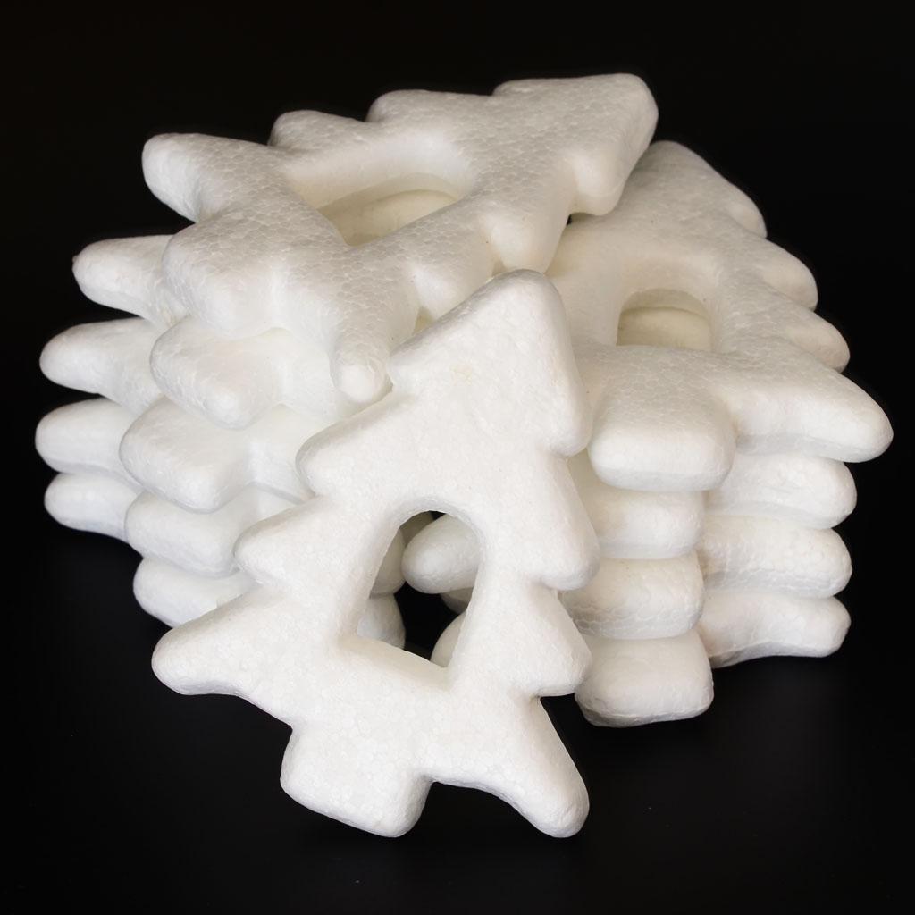 10 Pieces White Styrofoam Christmas Tree Ornaments for Party Decor DIY Kid Craft