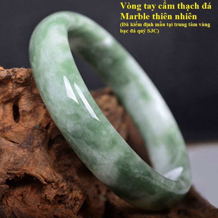 Vòng cẩm thạch nguyên khối Luxi Green, chất liệu đá Marble hoa thiên nhiên, mang lại năng lượng tích cực, giải trừ ưu phiền, KÈM BẢN PHOTO GIẤY KIỂM ĐỊNH CHẤT LƯỢNG TẠI SJC