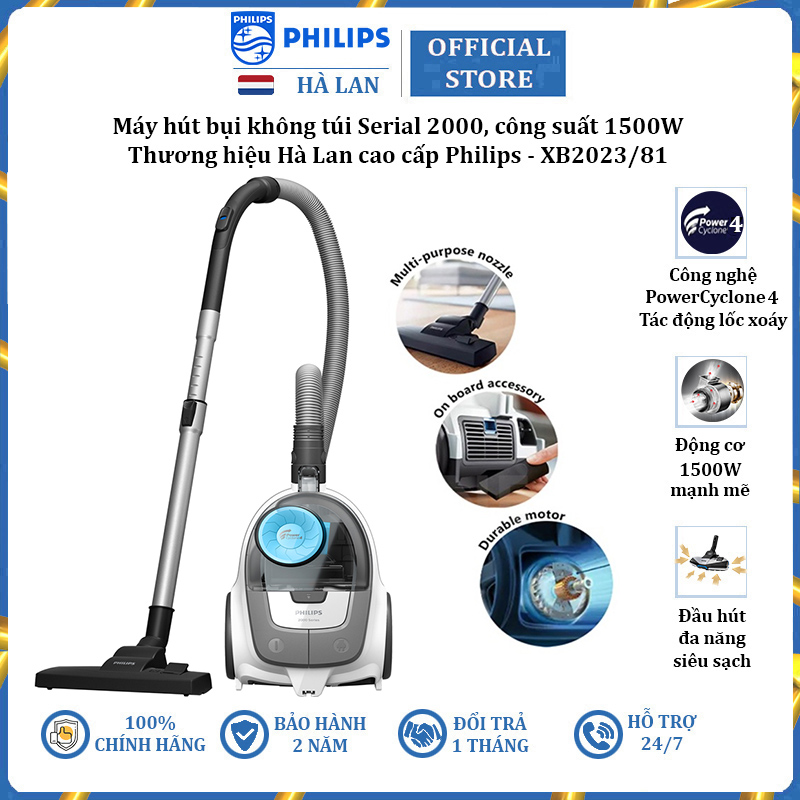 Máy hút bụi thương hiệu Philips XB2023/81, Serial 2000, công suất 1500W - Hàng Chính Hãng