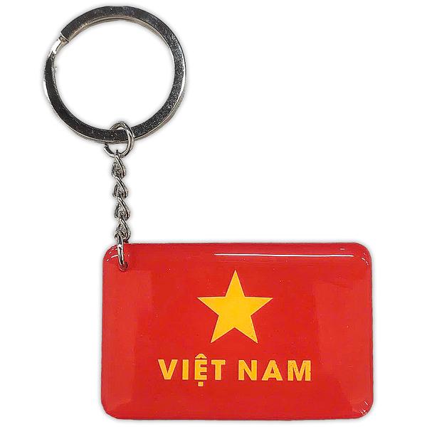 Móc Khóa Nhựa Hình Chữ Nhật Cờ Việt Nam