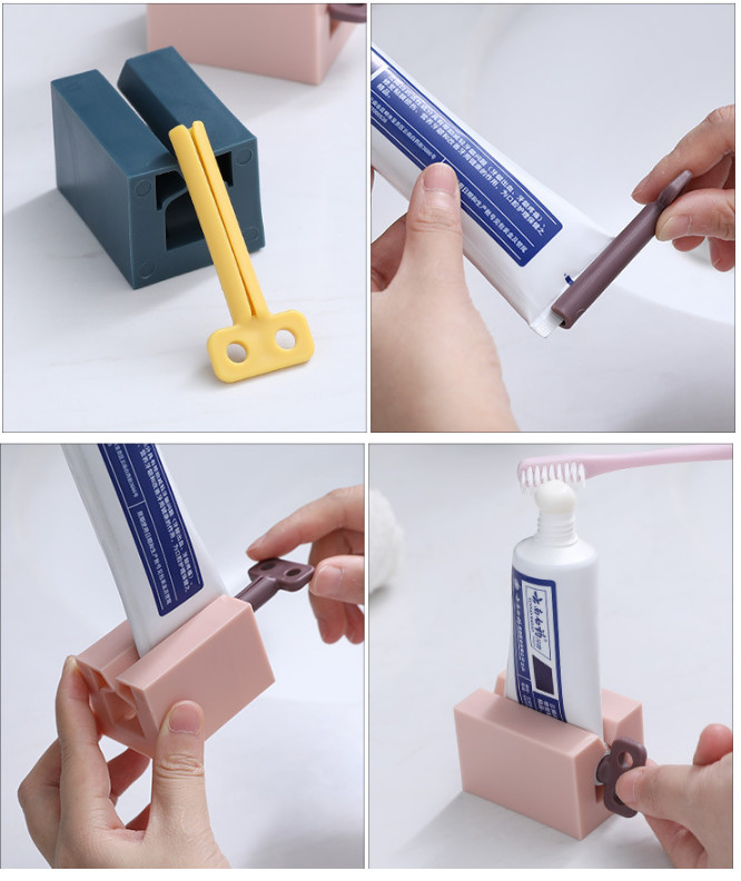 Nặn kem đánh răng dạng xoay hình vuông siêu tiết kiệm dễ dàng sử dụng cho gia đình, cuộn kem đánh răng tiện lợi GD480-Vuong-NKXoay