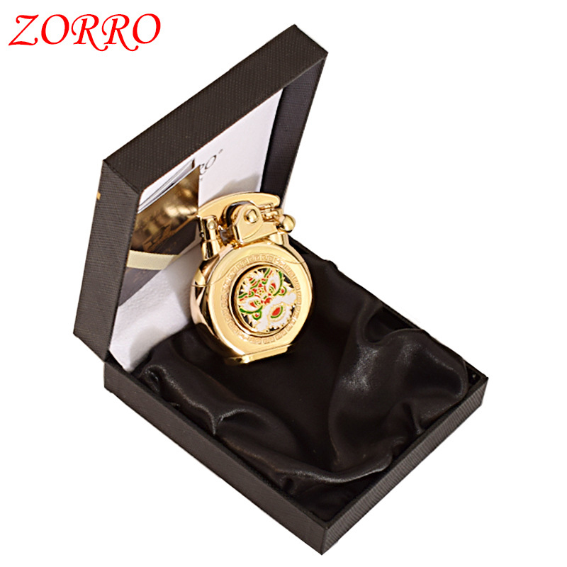 Hột Quẹt Bật Lửa Xăng Đá Zorro Z602-106 Họa Tiết Vòng Xoay Roulette Kỳ Lân Cực Đẹp