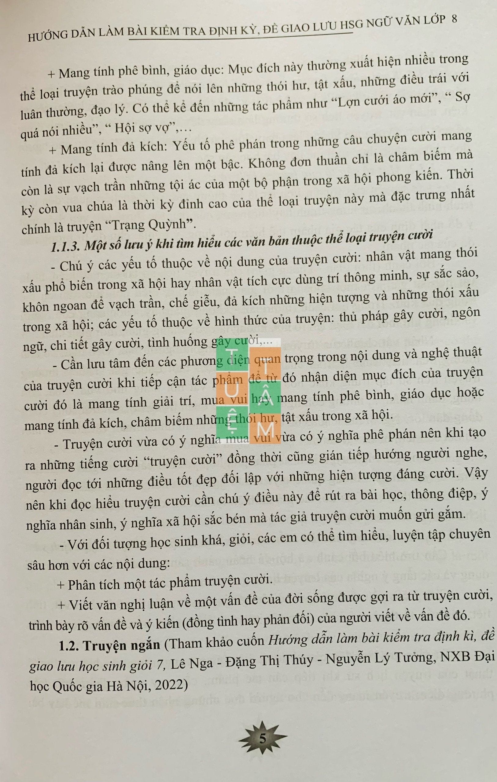 Sách - Hướng dẫn làm bài kiểm tra định kì, đề giao lưu học sinh giỏi Ngữ Văn 8