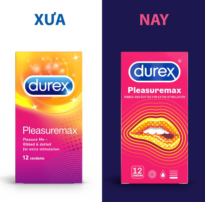 Bao cao su Durex Pleasuremax 12 bao / hộp - Thiết kế Gân và Gai kết hợp 56mm từ Bao cao su Durex CAO CẤP