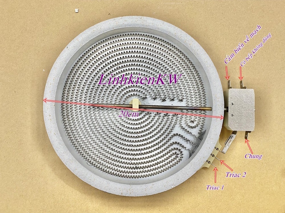 Mâm Nhiệt Bếp Hồng Ngoại 20cm 2 Vòng Nhiệt Cảm Biến Mới !