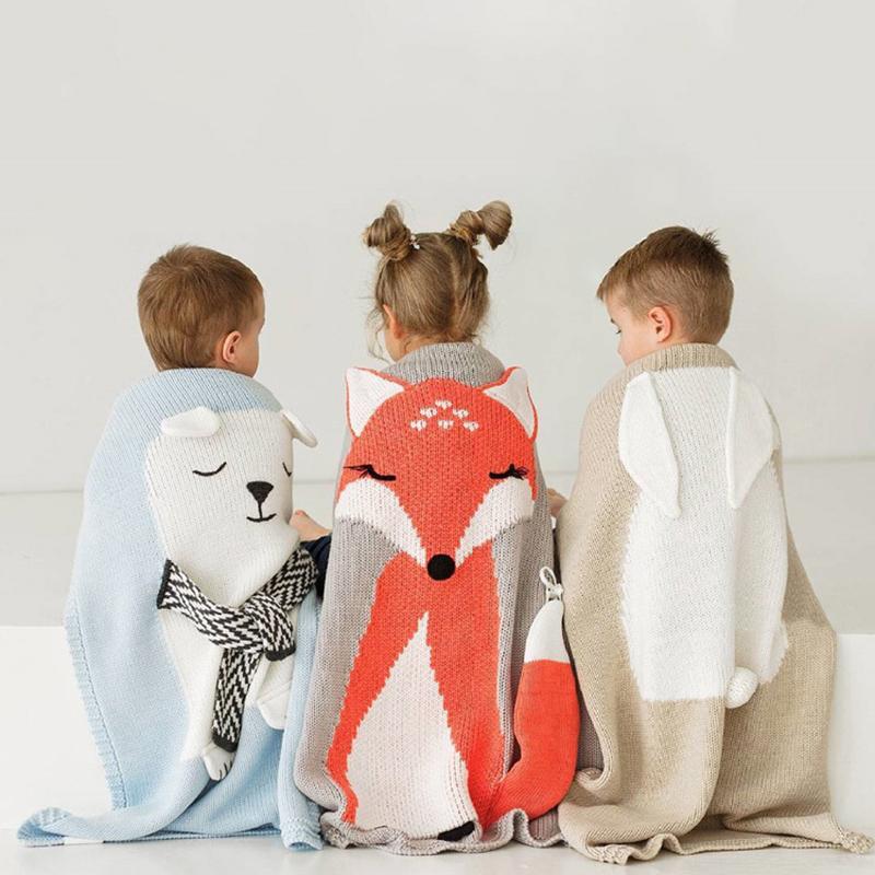 1 Máy Tính Cho Bé Bộ Chăn 3D Ấm Thỏ Đan Chăn Ga Gối Chăn Mền Cho Giường Xe Đẩy Bọc Trẻ Sơ Sinh Đầm Chụp Ảnh Em Bé chống Đỡ - one