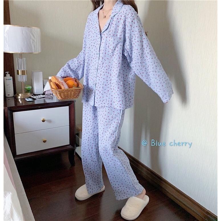 Bộ ngủ / mặc nhà Cherry Pyjamas dài 3 màu
