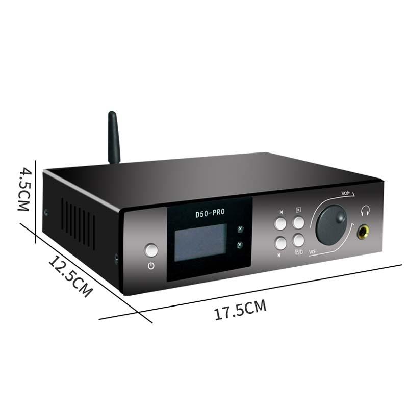 DLHIFI D50PRO CSR8675 Bluetooth 5.0 Dual ES9018 Giải mã Tai nghe kỹ thuật số DAC Tai nghe AMP Fiber U Disk Disk Disk Hiển thị máy chơi lossless Player