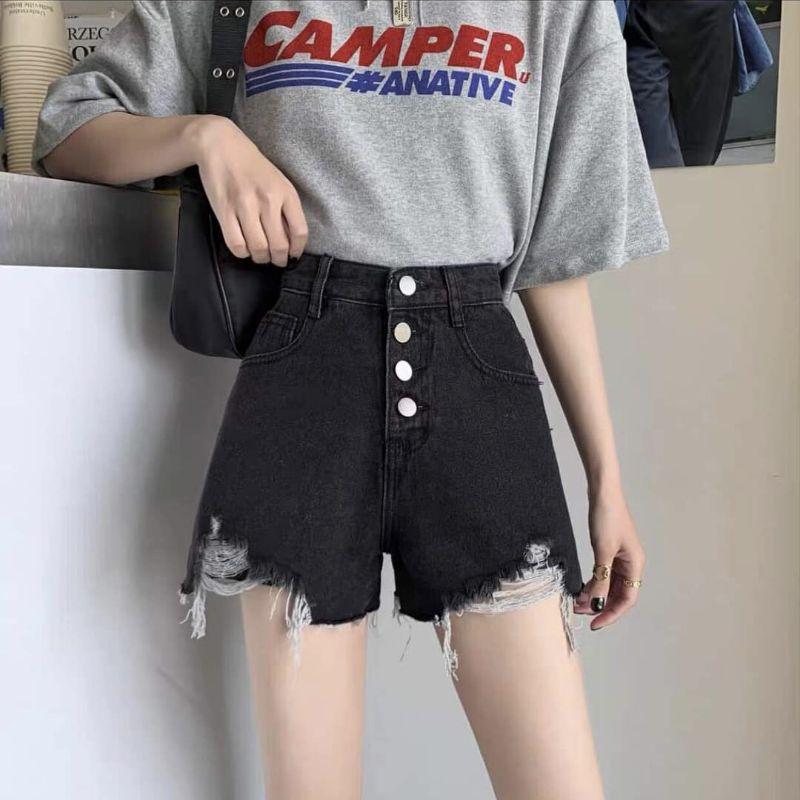 Quần Sort Xám Đen Lưng Cao 3Cúc Bigsize siu xinh