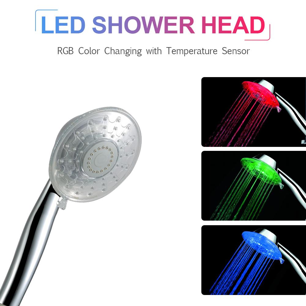 Đầu vòi sen cầm tay có đèn LED tự động thay đổi màu sắc