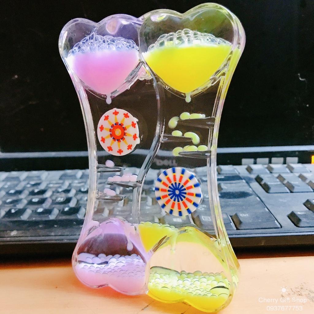 Đồng Hồ Cát Nhỏ Giọt Nước Kích Thích Giác Quan Đồ Chơi Hẹn Giờ Giảm Căng Thẳng Kiểu Trái Tim