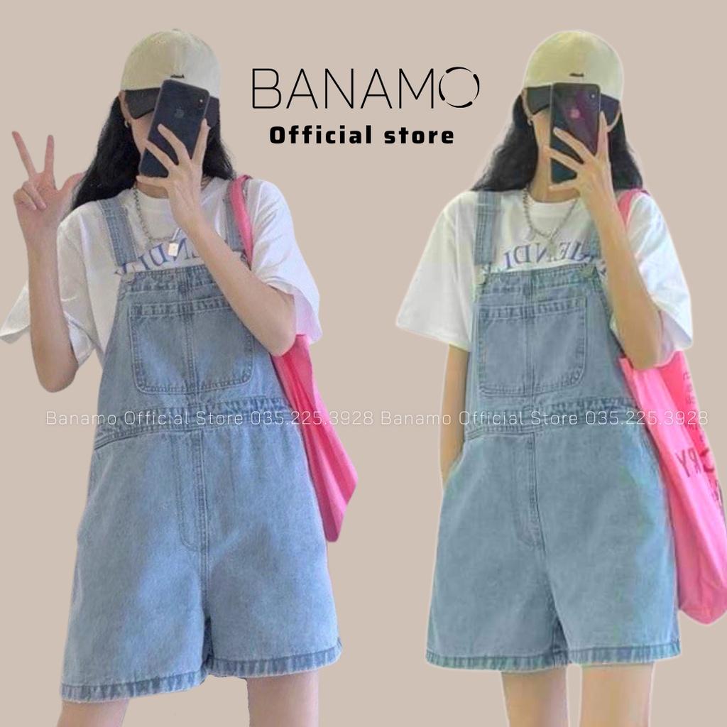 Quần yếm bò nữ dạng short 2 dây thời trang Banamo Fashion 665