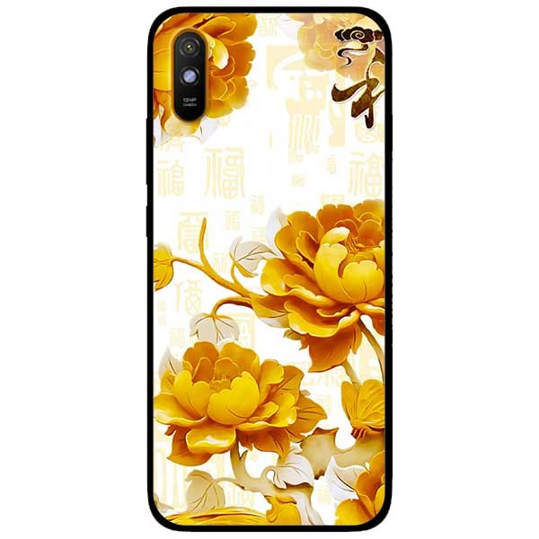 Ốp lưng dành cho Xiaomi Redmi 9A mẫu Mẫu Đơn Vàng