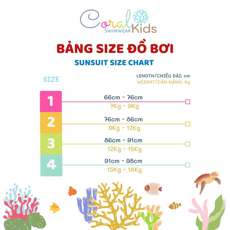 ĐỒ BƠI CHỐNG NẮNG GIỮ NHIỆT CORAL KIDS SWIMWEAR CHO BÉ GÁI 6 tháng đến 4 tuổi - Lila Swimwear - Tặng tã bơi