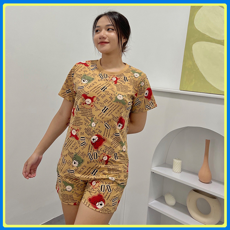 Đồ bộ mặc nhà quần đùi DN2 - Đồ bộ cotton quần đùi mặc nhà - Bộ đồ nữ mặc nhà