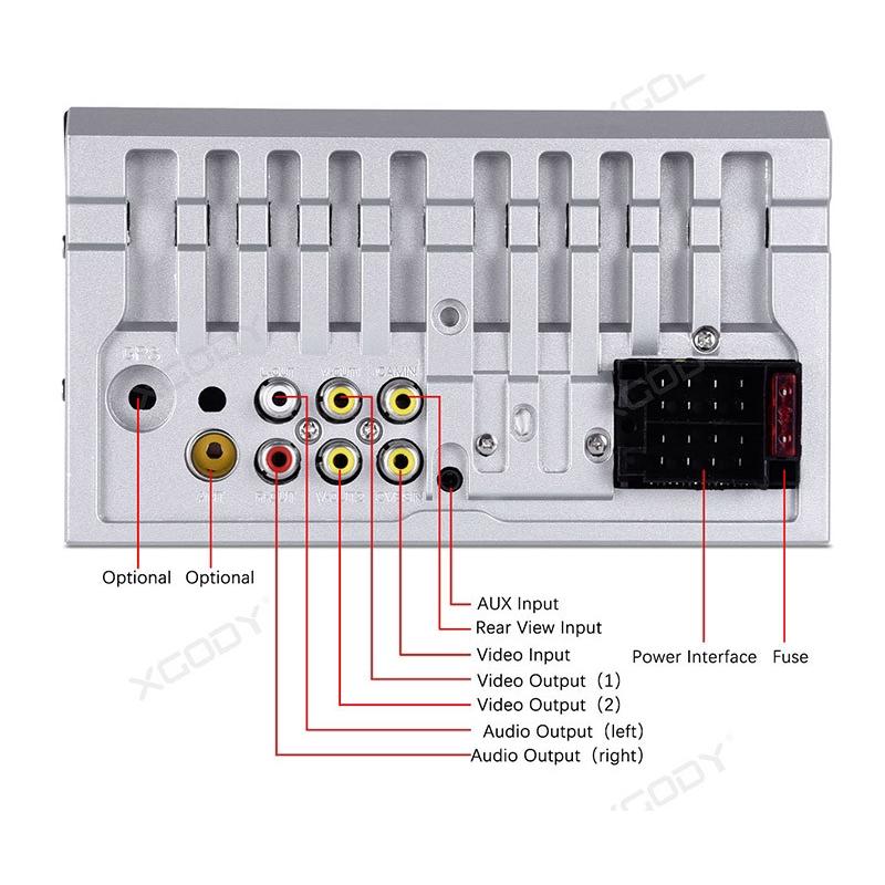 Máy nghe nhạc MP5 màn hình cảm ứng 6.6" 7653TM Double 2 DIN kết nối Bluetooth chất lượng HD cho xe hơi