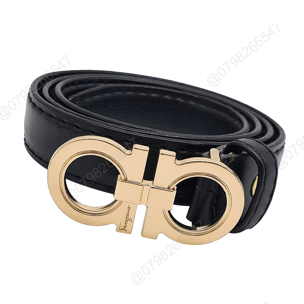 Dây nịt thời trang nữ DHM-370 | Khoá kiểu cài chữ A đôi mặt trơn bản nhỏ 2.8cm | Bảo hành 12 tháng