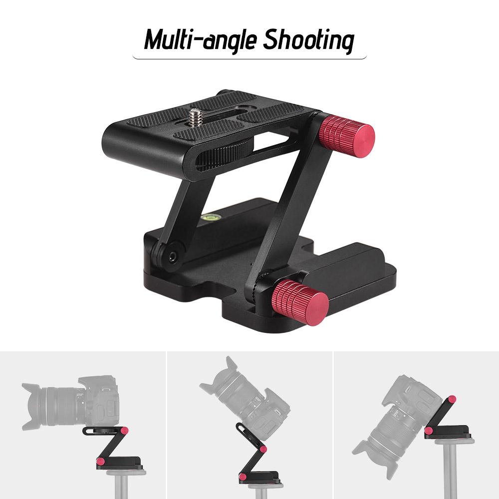 Flexible Z Type Tilt Head Tripod Ball Head Aluminum Alloy Camera Bracket with 1/4 Inch Screw Folding Quick Release Plate