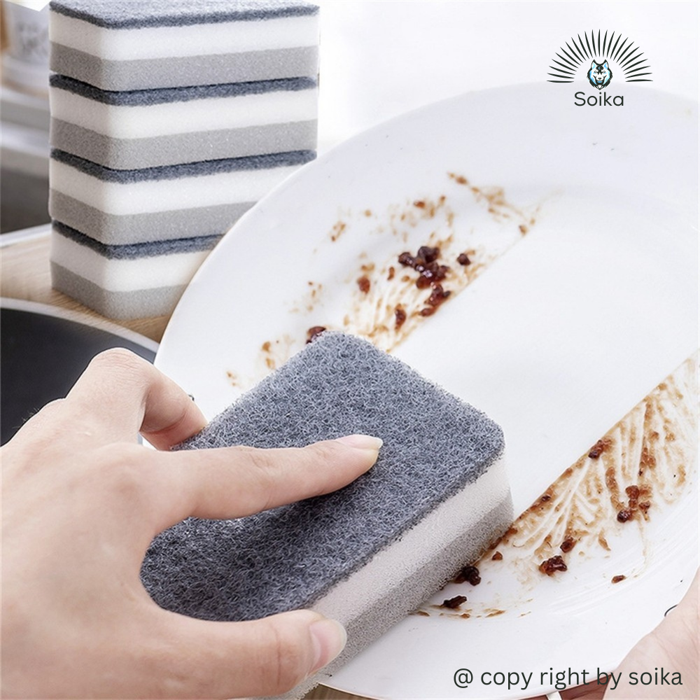 Miếng Bọt Biển Rửa Chén Bát Miếng Cọ Rửa Hai Mặt Làm Sạch Soika SK-A03