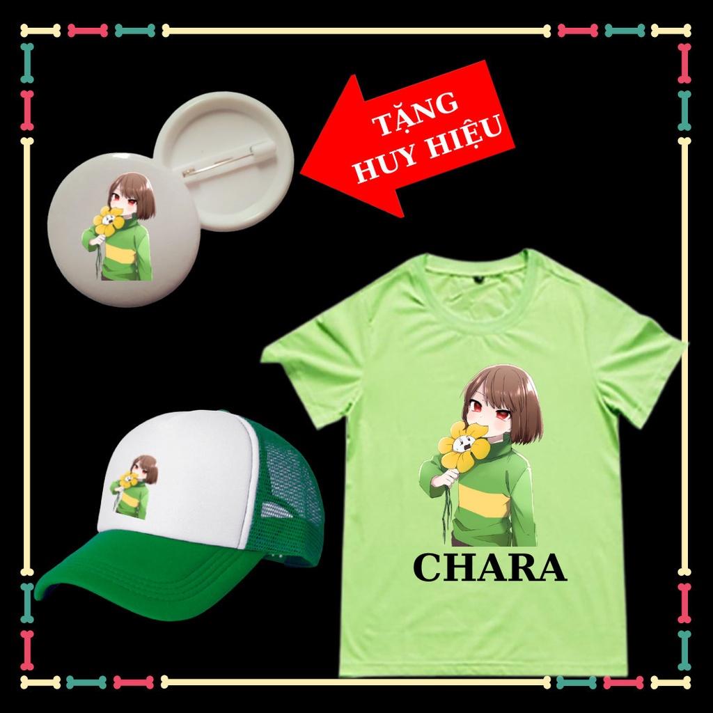 Set áo Chara trẻ em nhân vật Game Sans Undertale, kèm Mũ Chara, huy hiệu Chara
