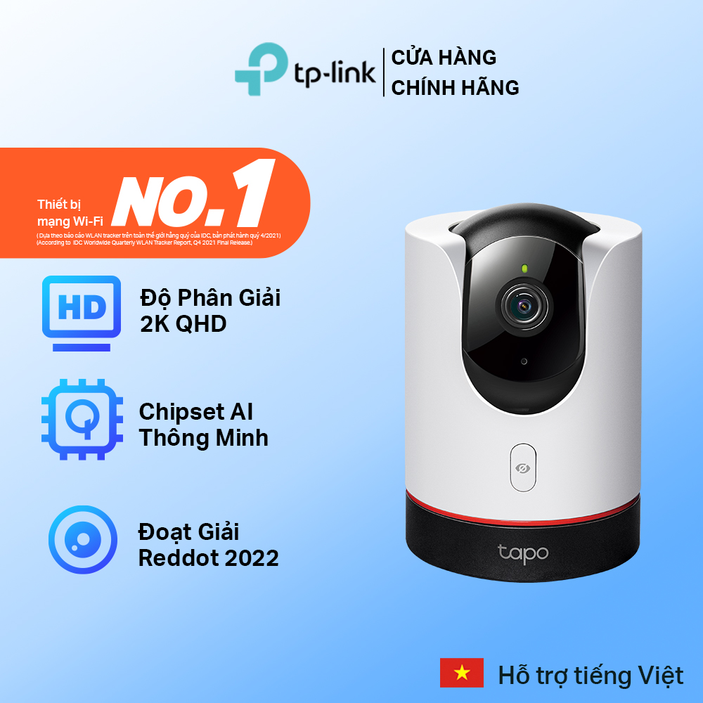 Camera WiFi AI TP-Link Tapo C225 An Ninh Gia Đình Quay/Quét - Hàng Chính Hãng