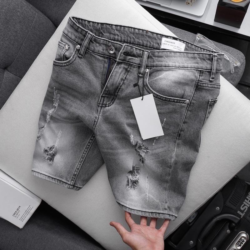 Quần jean nam lửng xám chuột - Quần short nam