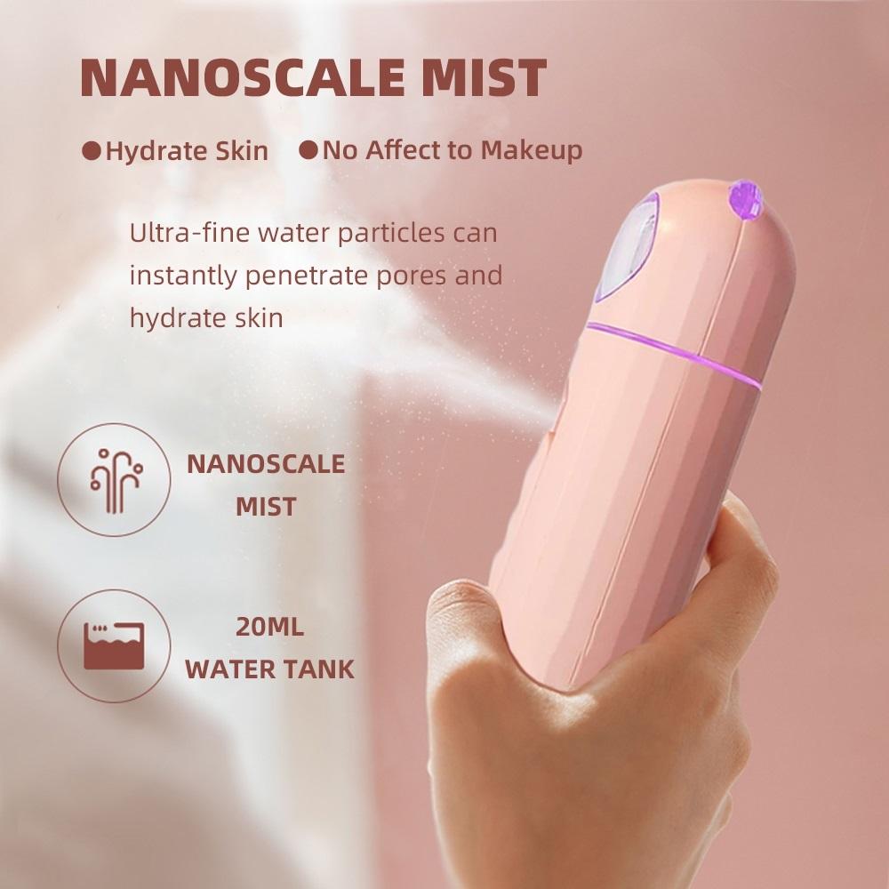 Mặt Nano Máy Phun Sương USB Máy Phun Sương Tạo Ẩm Khuếch Tán Tinh Dầu Dưỡng Ẩm Da Mặt Hơi Nước Phun Sương Chăm Sóc Da Mặt Cơ Thể Máy Xông Khí Dung Macaron