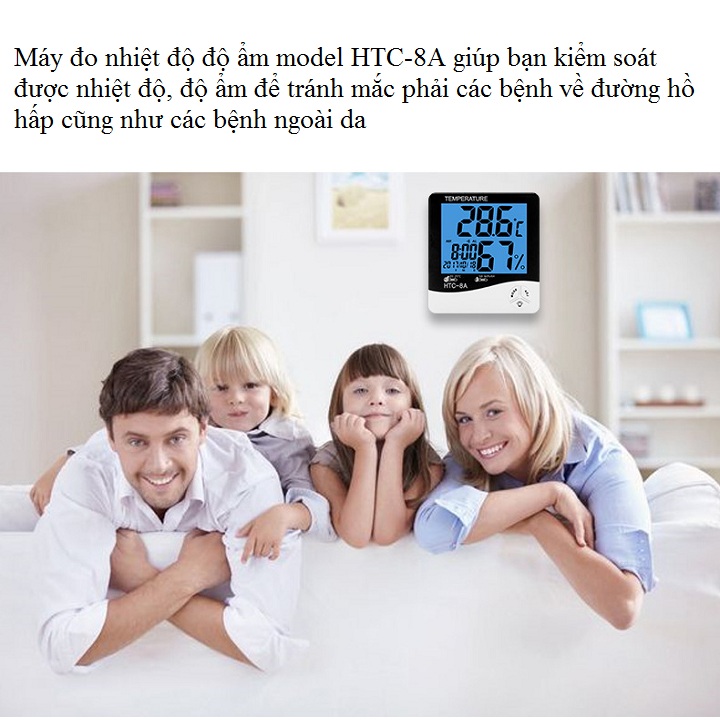 Đồng hồ đo nhiệt độ, độ ẩm model HTC-8A