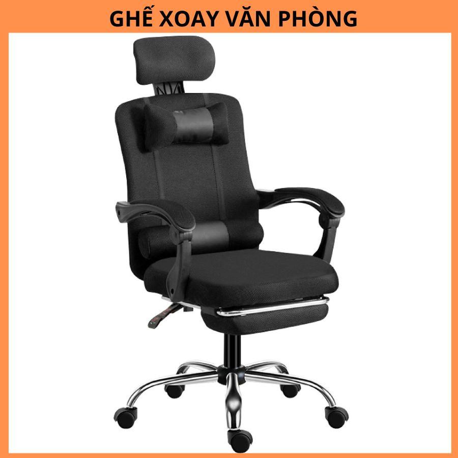 Ghế Xoay Văn Phòng, Có Ngả Lưng Gác Chân Thư Giãn – Tựa Đầu, Tựa Lưng Lưới Thoáng Khí- Ghế Ngả 135 Độ Nằm Nghỉ Thư Giãn Sau Thời Gian Làm Việc