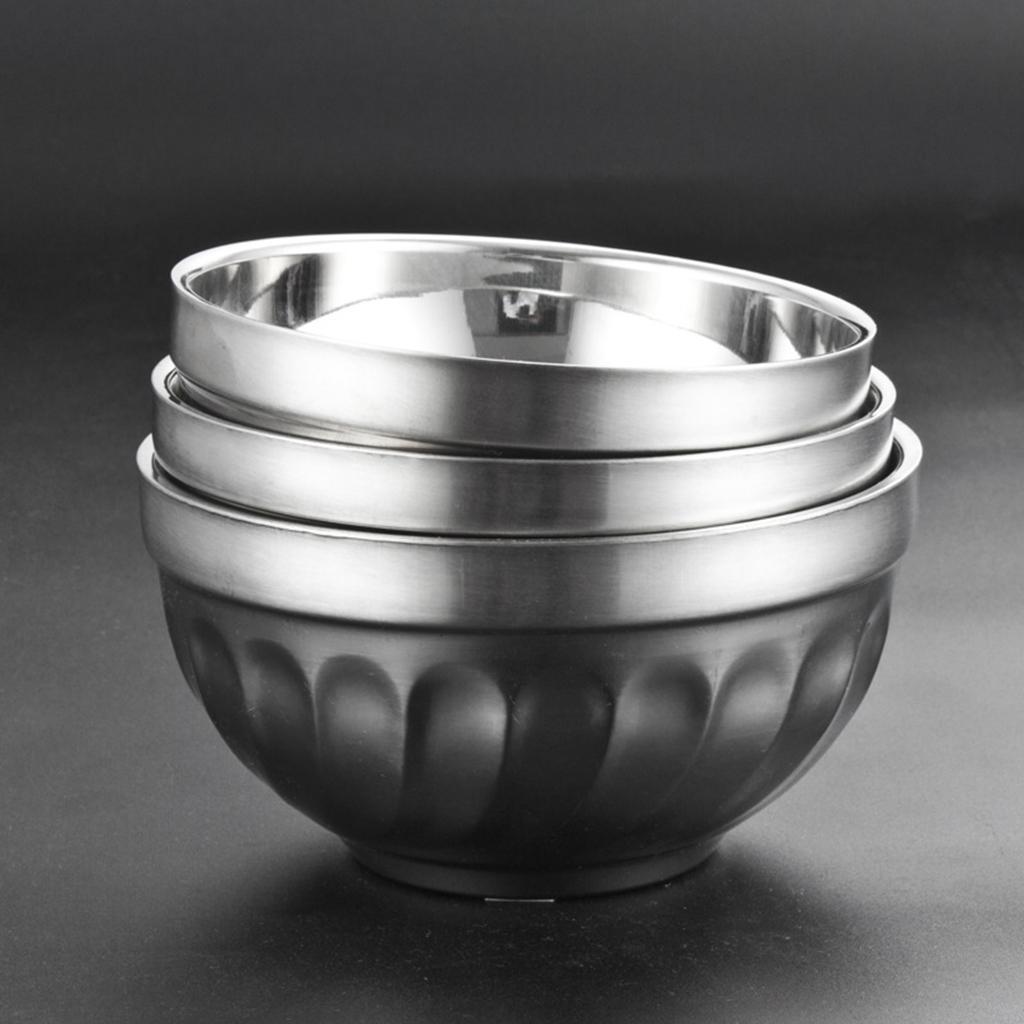 Kids Stainless Steel Double-deck Bowl Silver Color Dual-Layers Container 11.5CM