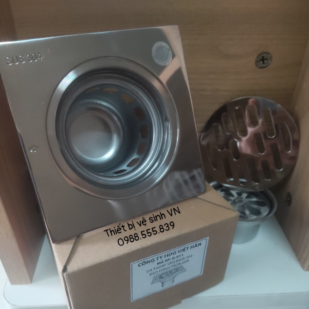 Ga thoát sàn G911 inox 304 bóng - phi 76