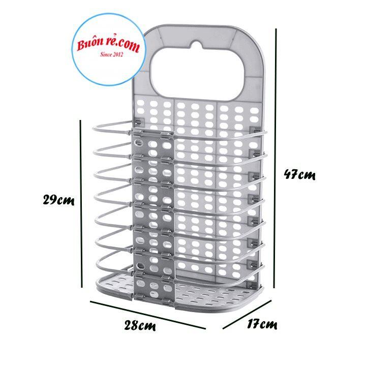 Giỏ đựng đồ gấp gọn thông minh Việt Nhật tặng móc dính trong , giỏ treo tường đựng quần áo đồ dùng nhà tắm - 00540