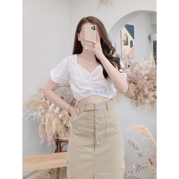 Áo sơ mi thiết kế Simee croptop