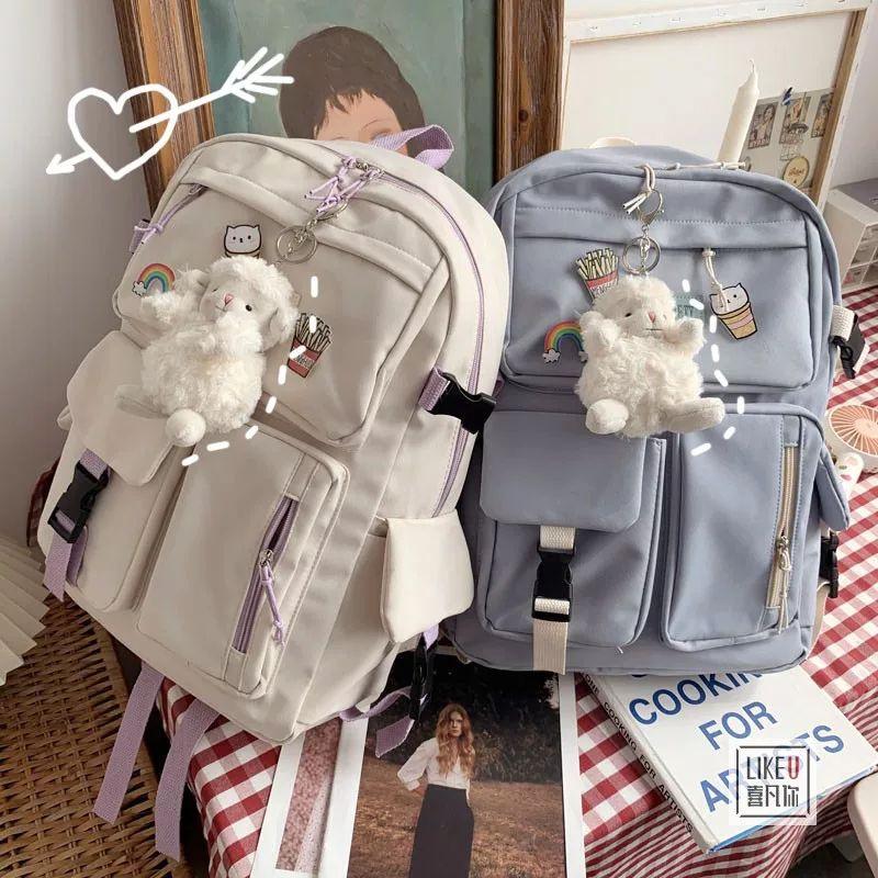 Balo Ulzzang Hàn Quốc học sinh đi học đi chơi ngăn Mica trong suốt phối lưới nam nữ, balo đi học, đựng laptop
